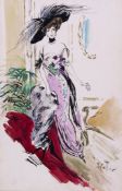 Beaton (Cecil) - Evening dress à la Boldini, original cover illustration artwork for the artist's