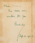 Nichols (Beverley) - Prelude: A Novel,   second impression,   inscribed by the author "Oliver,