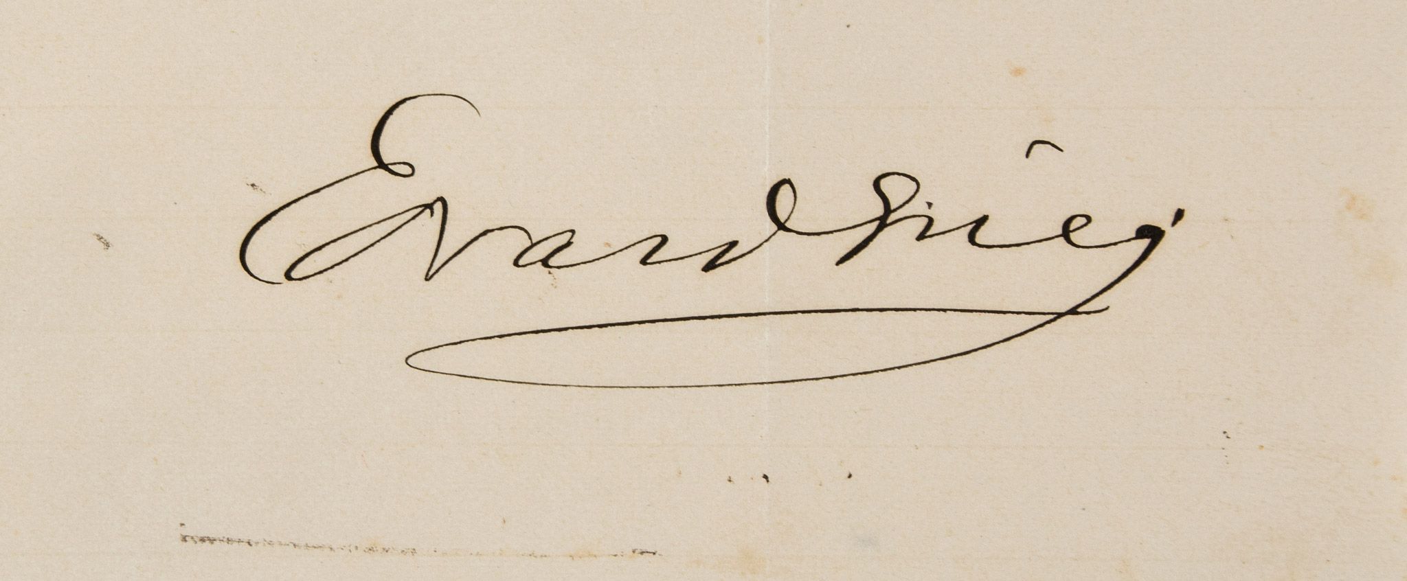 Cut signature, 51 x 121mm., n.d .; and 15 other pieces, including  (Edvard,  composer and pianist,