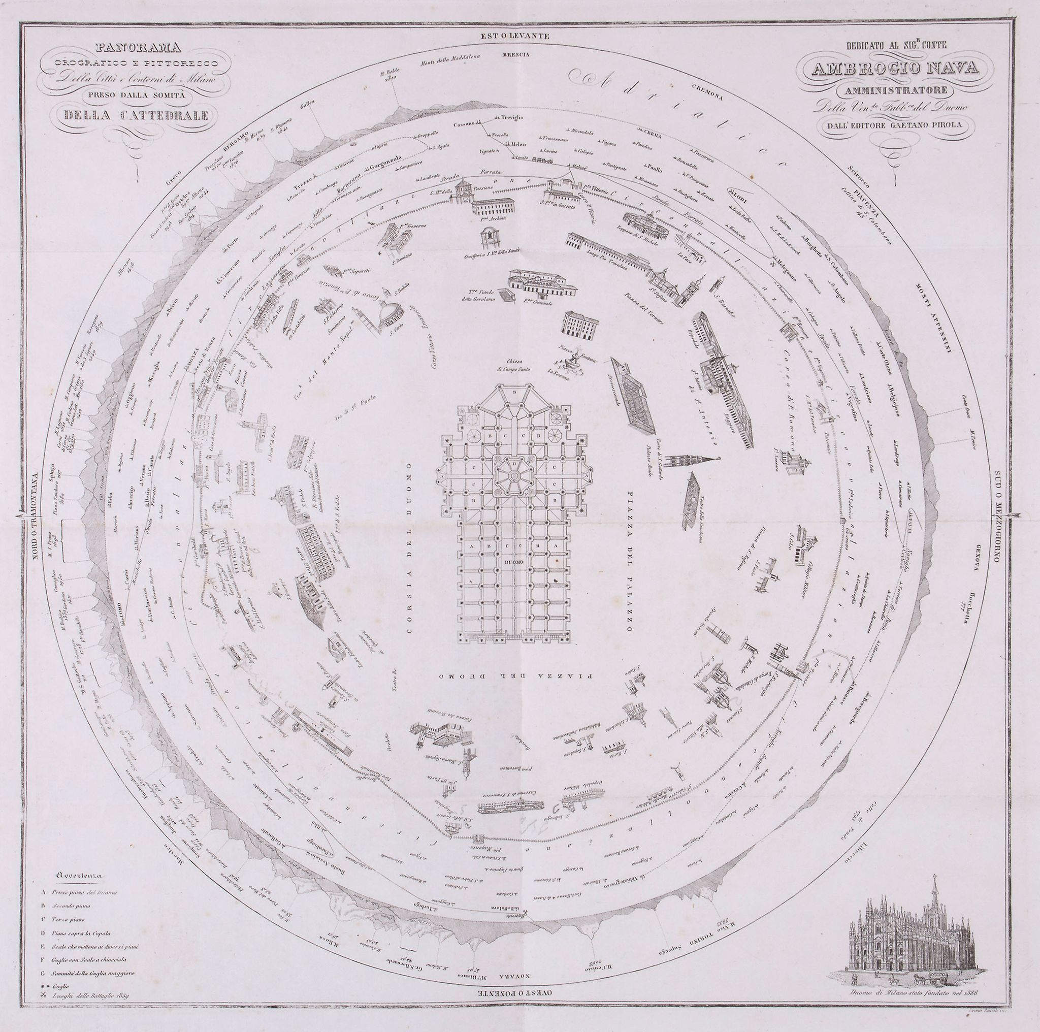 Ruep (Joseph) - Original artwork for a bird's-eye plan/view of the British Isles, aerial