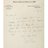 Scott Autograph letter signed to 'My Dear Sir' , 1p, sm  Scott ( Captain   Robert Falcon,  naval