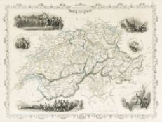 Switzerland.- - A small mixed group of maps, including Suisse or Switzerland, by Herman Moll,