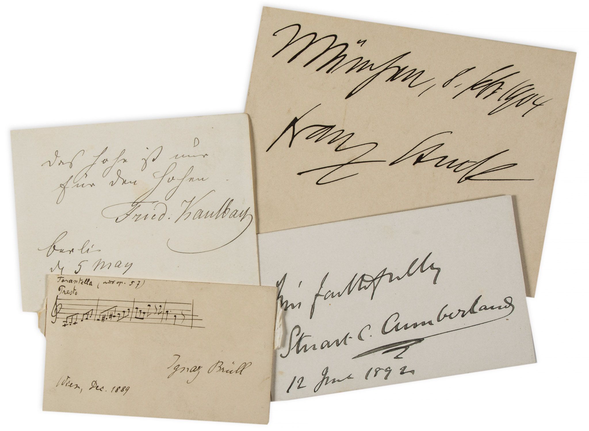 Cut signature, 51 x 121mm., n.d .; and 15 other pieces, including  (Edvard,  composer and pianist, - Image 2 of 2