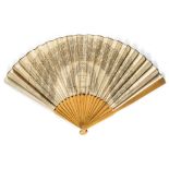 Printed Fan.- - Kings Theatre for 1788,  engraved on paper, silver border to top edge, mounted on