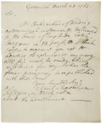 Autograph Letter signed "Sir", 1p., 196 x 162mm  ( Sir   Nevil,  astronomer and mathematician,