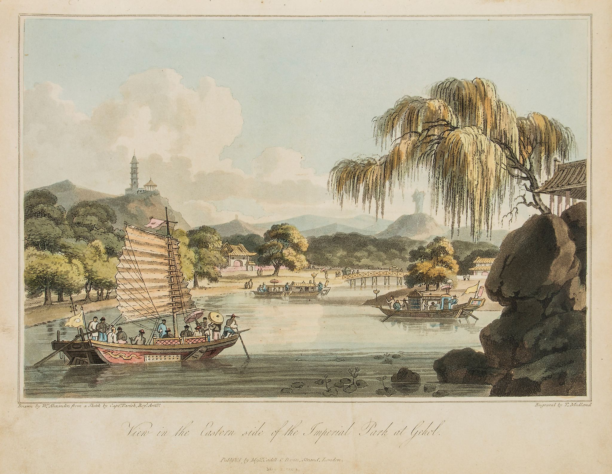 China.- Barrow (John) - Travels in China,  first edition  ,   hand-coloured aquatint portrait