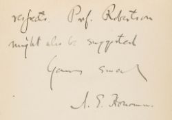 Autograph Letter signed to an unnamed recipient, 1½pp  (A.E.,  poet and classical scholar,   1859-