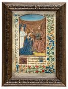 Coronation of the Virgin, - single f. from a Book of Hours,the beginning of Compliine,