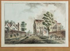 The great Hall, at Eltham in Kent within the Bridge, watercolour, laid down  The great Hall, at