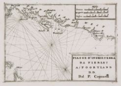 Coronelli (Vicenzo Maria) - Piagge D'Inghilterra Da Fierley A Poortland, Coastal chart from