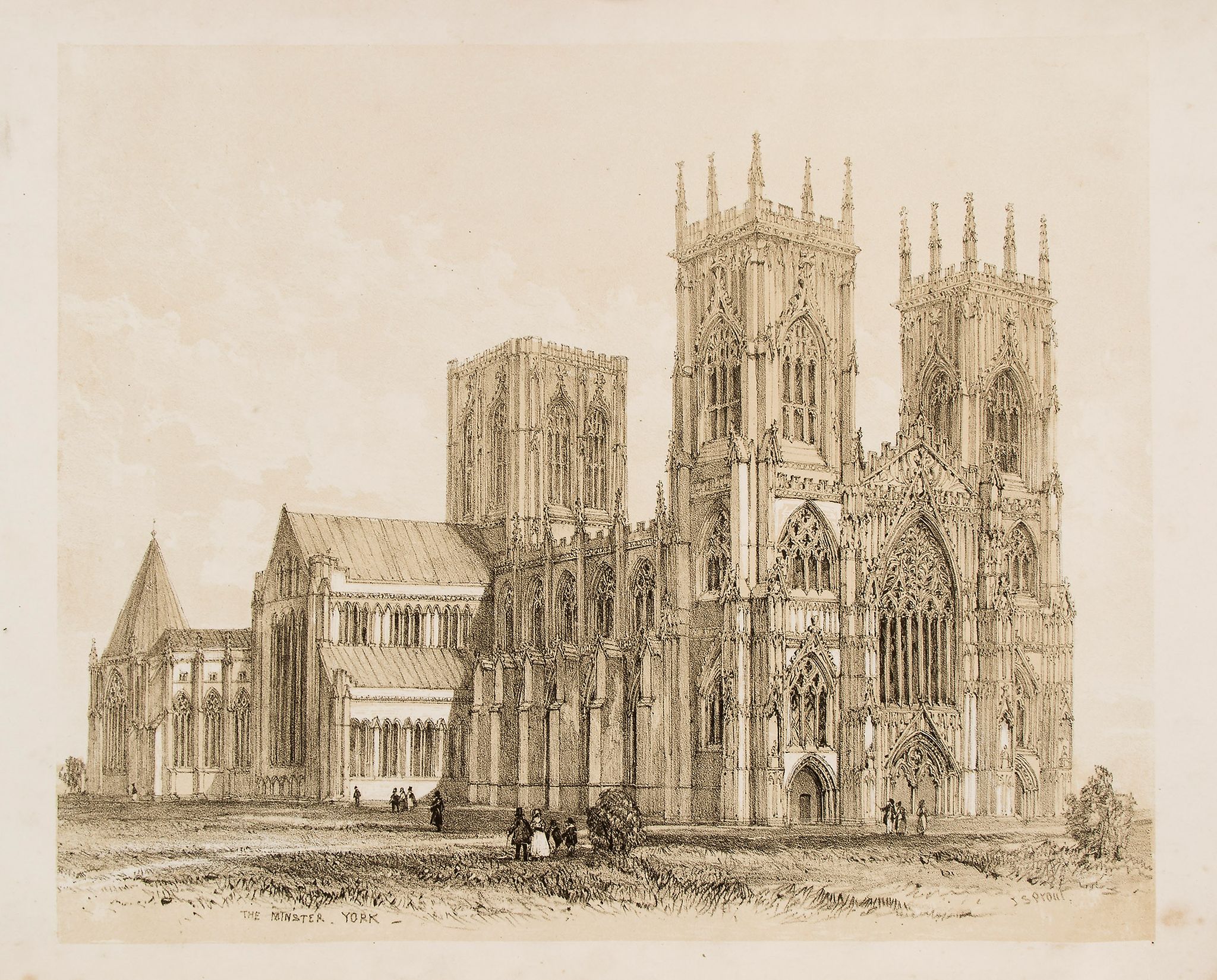 Yorkshire.- Prout (J.S.) - Antiquities of York,  frontispiece, lithographed title, 19 lithographed