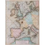 Nolin (Jean Baptiste) - Carte Des Costes Maritimes De L'Europe, sea chart showing Europe extending