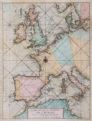Nolin (Jean Baptiste) - Carte Des Costes Maritimes De L'Europe, sea chart showing Europe extending