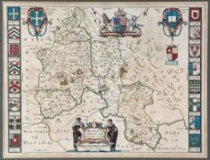 Oxfordshire.- Blaeu (Johannes) - Oxonium Comitatus, vulgo Oxford shire,  engraved map, title