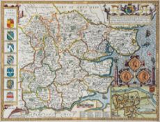 Essex.- Speed (John) - Essex, devided into Hundreds after John Norden, with inset bird s-eye plan-