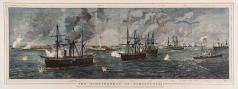 -. The Illustrated London News.- - The Bombardment of Alexandria,  wood-engraving, with hand-