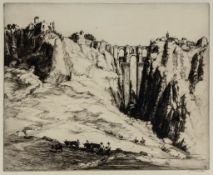 Tushingham (Sidney) - The Road to Toledo; Roman Bridge, Ronda,  2 etchings with drypoint, 310 x