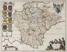 Devonshire.- Blaeu (Johan and Willem) - Devonia vulgo Devon-shire, county map with decorative