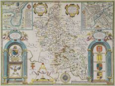 Buckinghamshire.- Speed (John) - Buckingham Both Shyre and Shire towne describ.  engraved map with