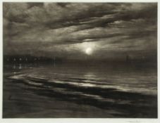 Short (Sir Frank) - Moonrise, Ramsgate,  mezzotint, 225 x 300mm., signed in pencil lower right, [H.