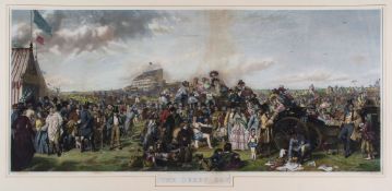 Frith (William Powell) after - The Derby Day,  hand-coloured engraving by Auguste Blanchard, 500 x