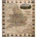 Seaton (Robert) - This New Map of England and Wales,  with regional boundaries, roads, railways,
