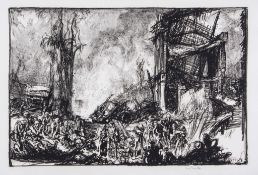 Sir Frank Brangwyn (1867-1956) - The Ruins of War, The set of 6, lithographs, on laid paper Each