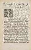 Virgilius Maro (Publius) - Opera, commentary by Servius Maurus Honoratus,   title with woodcut