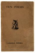 Durrell (Lawrence) - Ten Poems,  first edition, signed presentation inscription from the author