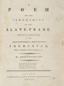 Poetry.- Yearsley (Ann) - A Poem on the Inhumanity of the Slave-Trade,  title slightly dust-soiled