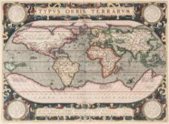 Ortelius (Abraham) - Typus Orbis Terrarum, 3rd plate, 1st state with the date 1587 in place, world