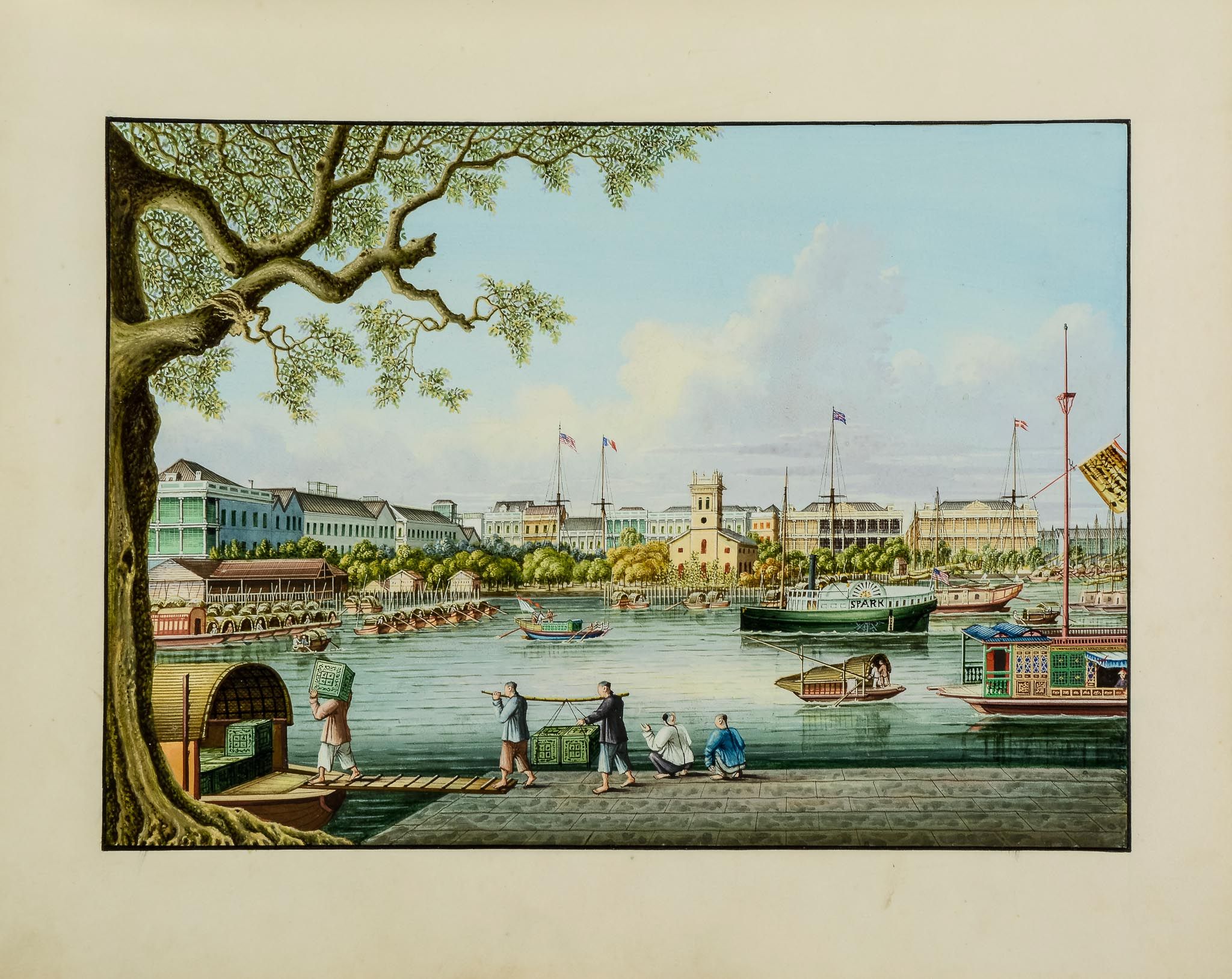 An extensive album of 56 Chinese export paintings, with views of Canton, Macao  An extensive album - Image 2 of 4