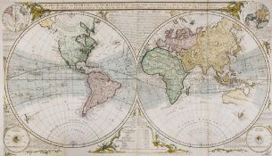 Sayer (Robert) - A New Map of the World in Two Hemispheres, large world map charting the
