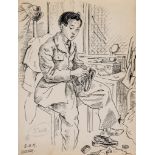 Beaton (Cecil) - A group of wartime figure and landscape studies in China, a seated figure,