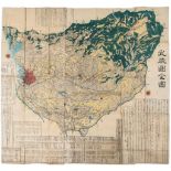Ino (Tadataka) - A large map of Musashi province, showing Edo, or Tokyo, with extensive text