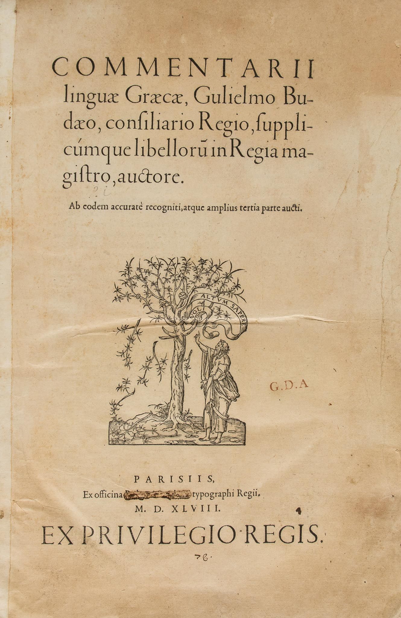 Budaeus (Gulielmus) - Commentarii Linguæ Graecæ,  first Estienne edition ,  the fifth overall,