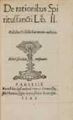 Postel (Guillaume) - De rationibus Spiritus sancti Lib.II,  first edition ,  title with woodcut