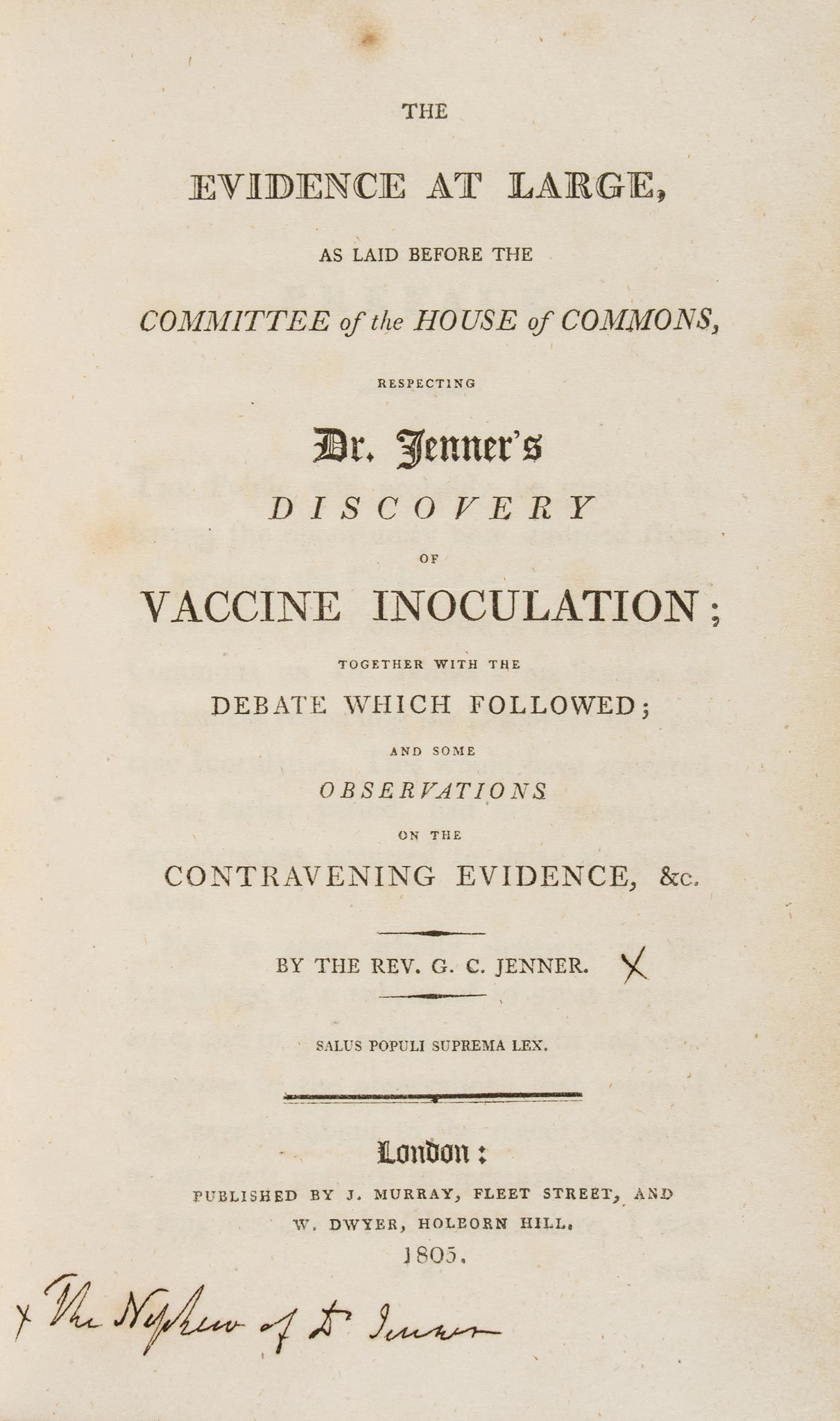 The Evidence at Large, as Laid Before the Committee of the House of Commons  ( Rev  . G. C.)     The