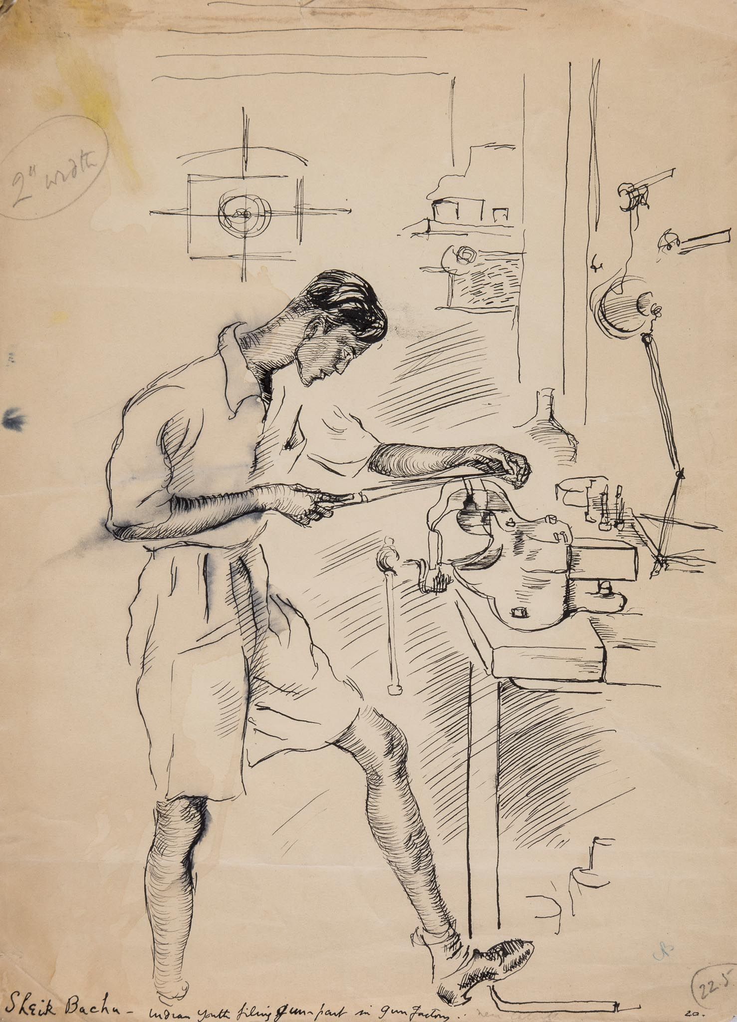 Beaton (Cecil) - A group of wartime figure studies in Burma and India, an interior scene of - Image 4 of 4