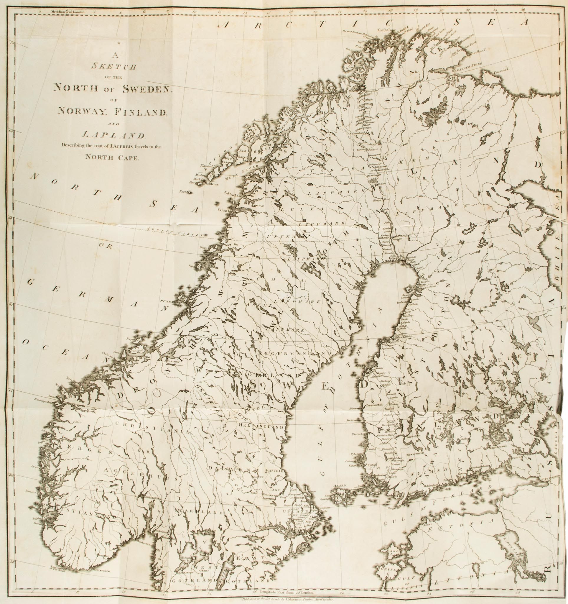 Acerbi (Joseph) - Travels through Sweden, Finland, and Lapland to the North Cape..., 2 vol.,