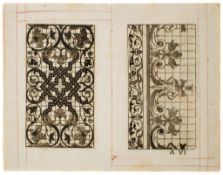 Embroidery Pattern Book.- - Nova Esposizione de Recami et Dessegni,  25 engraved designs, ruled