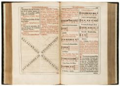 Pontificale Romanum Clementis VIII,  double column, printed in red and black, title with engraved