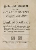 Pamphlets.- Bank of Scotland.- - Historical Account (An) of the Establishment, Progress and State of