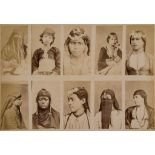 Photographer unknown - Untitled (Egyptian Costumes), ca.1880 Two albumen prints flush mounted to