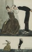 Bateman (Henry Mayo) [after] - 'Platonic', original pen, ink and water colour illustration, signed