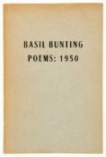 Pound (Ezra).- Bunting (Basil) - Poems: 1950, first edition, second issue with publisher's address