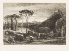 Milton (John) - The SHorte Poems, 12 etched plates by Samuel Palmer, tissue guards, title in red and