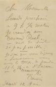 Autograph letter signed "Renoir" to Julie Manet, 1p  (Auguste,  French painter,   1841-1919)