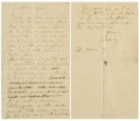 Autograph letter signed "Renoir" to an unnamed correspondent, 2pp  (Auguste,  French painter,