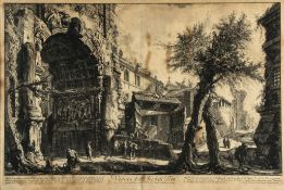 Piranesi (Giovanni Battista) - Veduta dell'Arco di Tito,  etching with engraving, 485 x 680mm., Rome